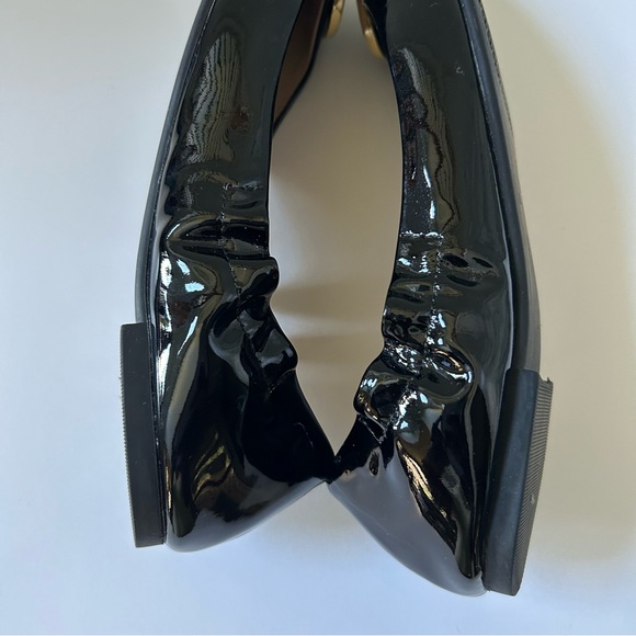 Tory Burch Twiggie Black Patent Leather Slip On Ballet Flats, Size 7.5 - Picture 6 of 11